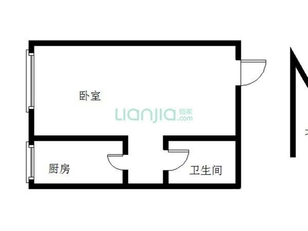 第一城1室0厅1卫52㎡户型图