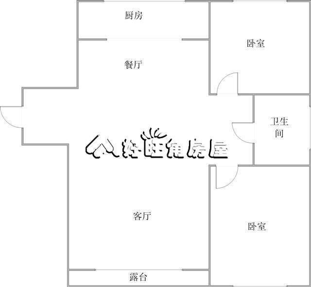 第一城3室2厅1卫100㎡户型图