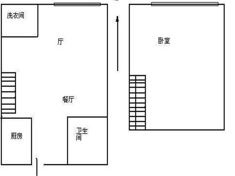 富和名都一期1室1厅1卫48㎡户型图