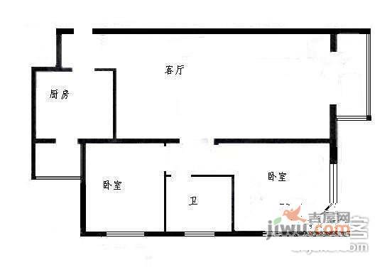 新龙城2室1厅1卫103㎡户型图