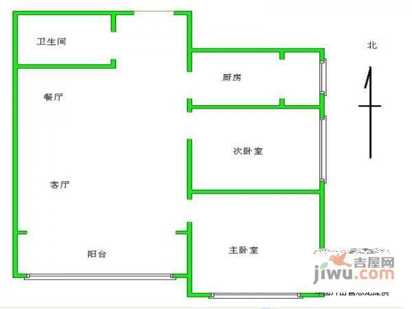 新龙城2室1厅1卫103㎡户型图