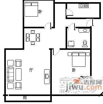 新龙城2室1厅1卫103㎡户型图