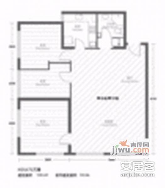 后现代城3室1厅1卫131㎡户型图