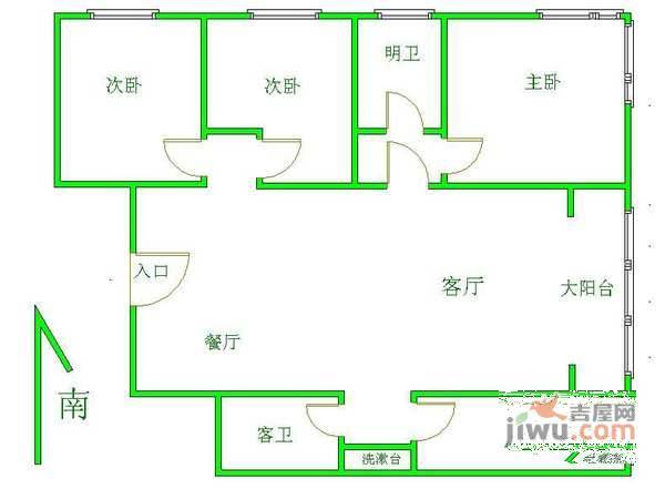 官苑8号小区3室2厅2卫174㎡户型图