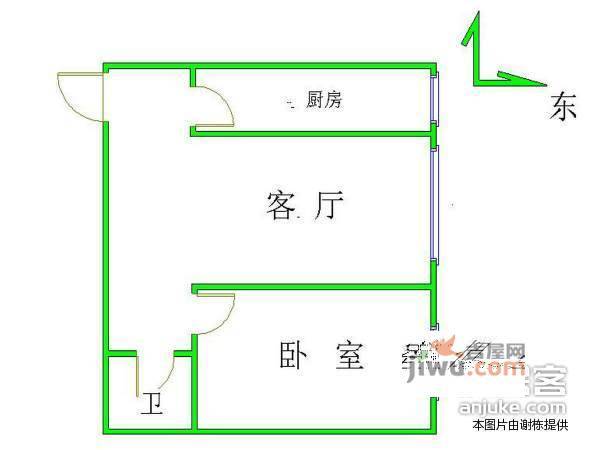 官苑8号小区1室1厅1卫73㎡户型图