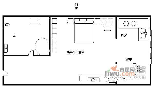 官苑8号小区1室0厅1卫40㎡户型图