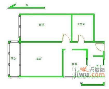 亚运豪庭2室1厅1卫110㎡户型图