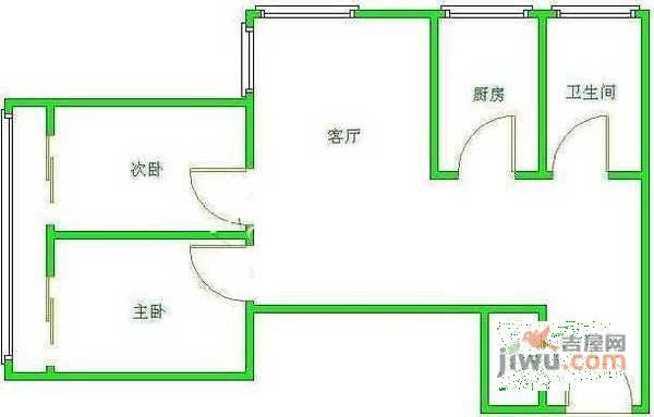 亚运豪庭2室2厅1卫128㎡户型图