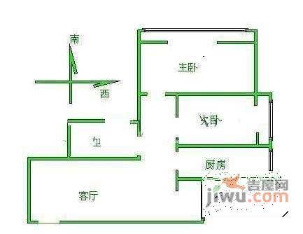 亚运豪庭2室1厅1卫110㎡户型图