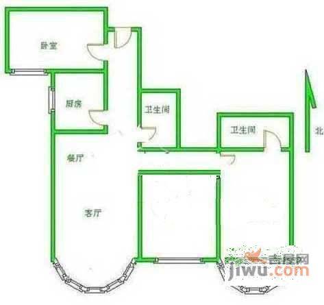 亚运豪庭3室1厅2卫142㎡户型图