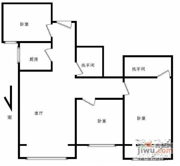 亚运豪庭3室2厅2卫189㎡户型图