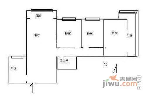 亚运豪庭3室1厅1卫142㎡户型图