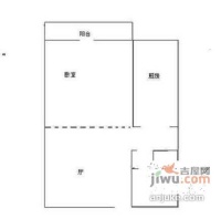 东木樨园1室1厅1卫47㎡户型图