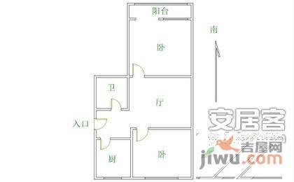 东木樨园2室1厅1卫97㎡户型图