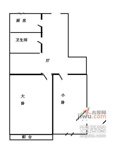 东木樨园2室1厅1卫97㎡户型图