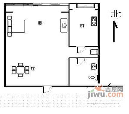 名都家苑1室1厅1卫135㎡户型图