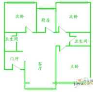 慧华苑3室2厅2卫180㎡户型图