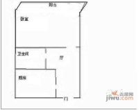 东花市北里1室1厅1卫66㎡户型图