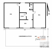 科育社区2室1厅1卫76㎡户型图