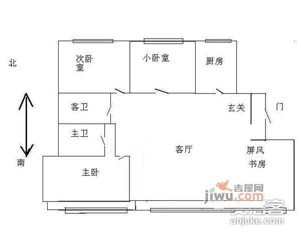 长河湾一期3室2厅2卫147㎡户型图