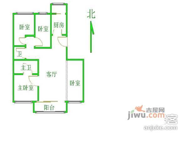 长河湾一期3室2厅2卫147㎡户型图