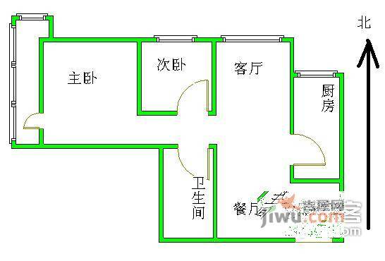 华盛乐章2室2厅1卫户型图