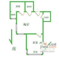 京城仁合1室1厅1卫50㎡户型图