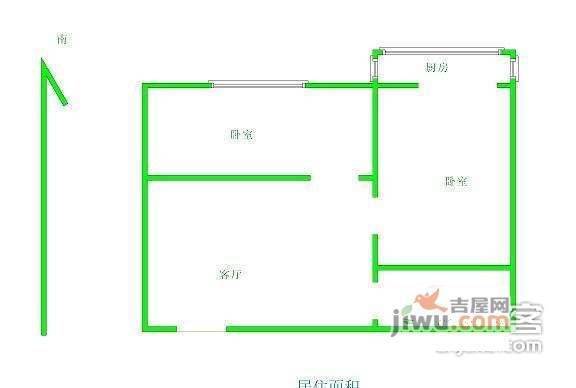 光明楼小区1室1厅1卫46㎡户型图