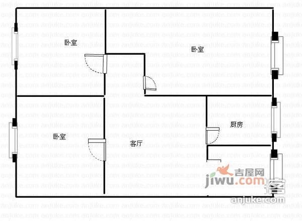 水关新村3室1厅1卫136㎡户型图