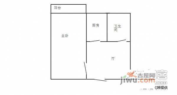 水关新村1室1厅1卫50㎡户型图