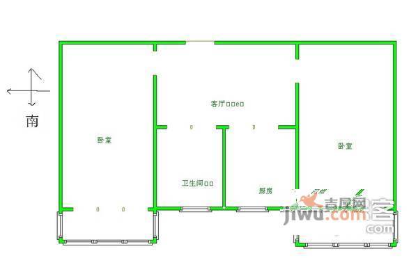 水关新村2室1厅1卫78㎡户型图