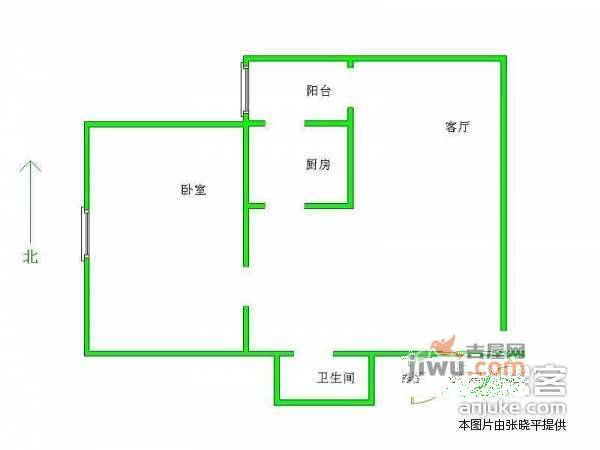 西黄新村北里1室1厅1卫76㎡户型图