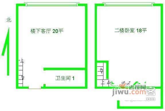 立方庭1室1厅2卫110㎡户型图