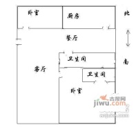 东方雅苑2室1厅2卫126㎡户型图