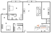 京贸国际公寓3室2厅2卫146㎡户型图