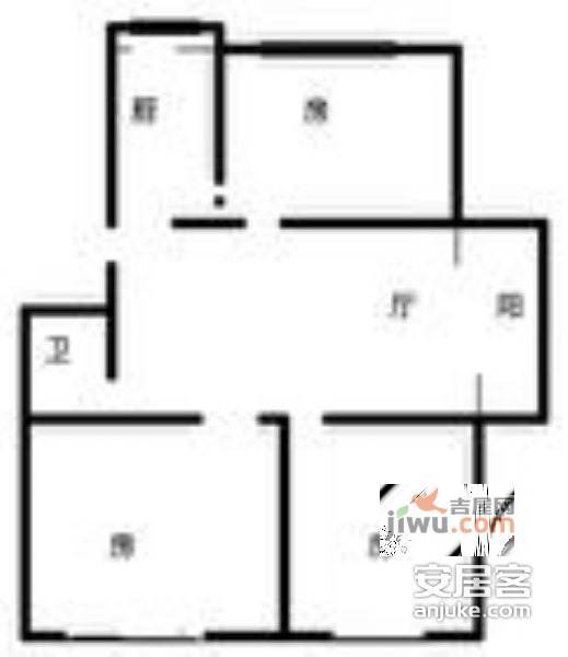 京贸国际公寓3室1厅1卫户型图