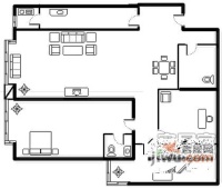 京贸国际公寓1室1厅1卫户型图