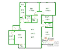 海润国际公寓4室2厅3卫248㎡户型图