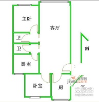 京贸国际公寓3室2厅1卫户型图