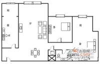 京贸国际公寓2室2厅1卫102㎡户型图
