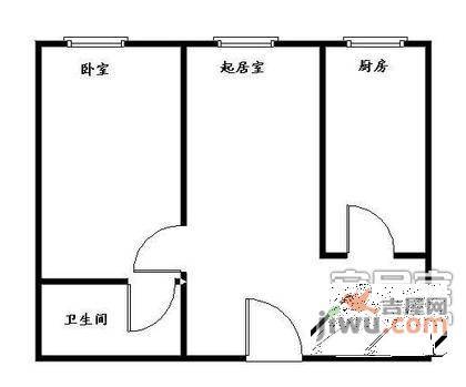 万润家园1室1厅1卫77㎡户型图