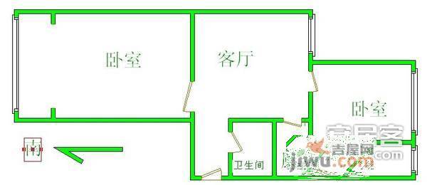 国英园小区2室1厅1卫110㎡户型图