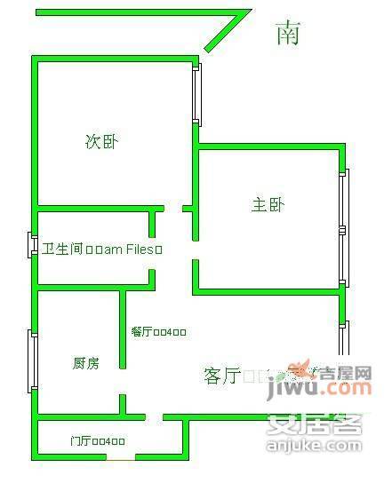 兴海家园月苑2室2厅1卫87㎡户型图