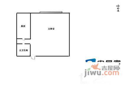 天鸿美域北区1室1厅1卫70㎡户型图