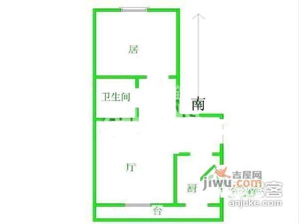 天通苑老二区1室1厅1卫75㎡户型图