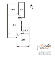 东环居苑2室2厅1卫103㎡户型图