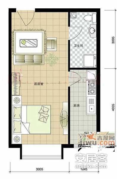 燕清源1室1厅1卫50㎡户型图