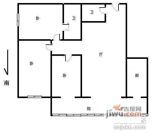 玺萌鹏苑3室2厅2卫161㎡户型图