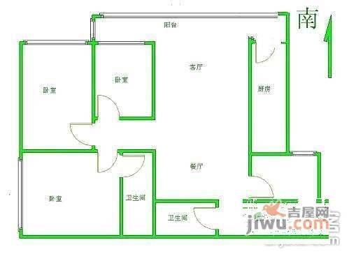 玺萌鹏苑4室2厅2卫160㎡户型图