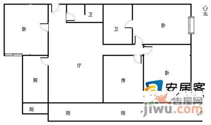 玺萌鹏苑4室2厅2卫160㎡户型图